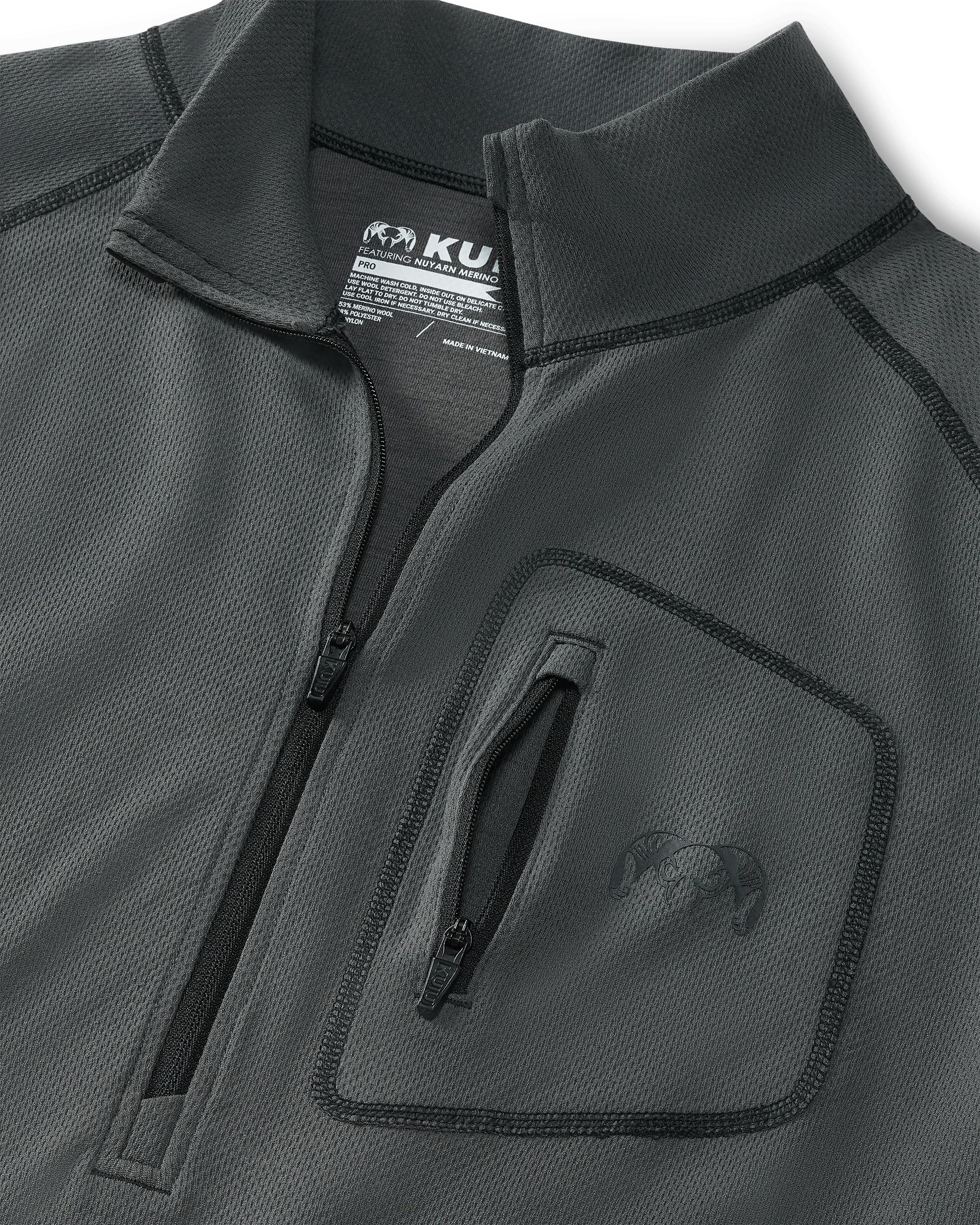 PRO Merino 200 Zip-T | Gunmetal